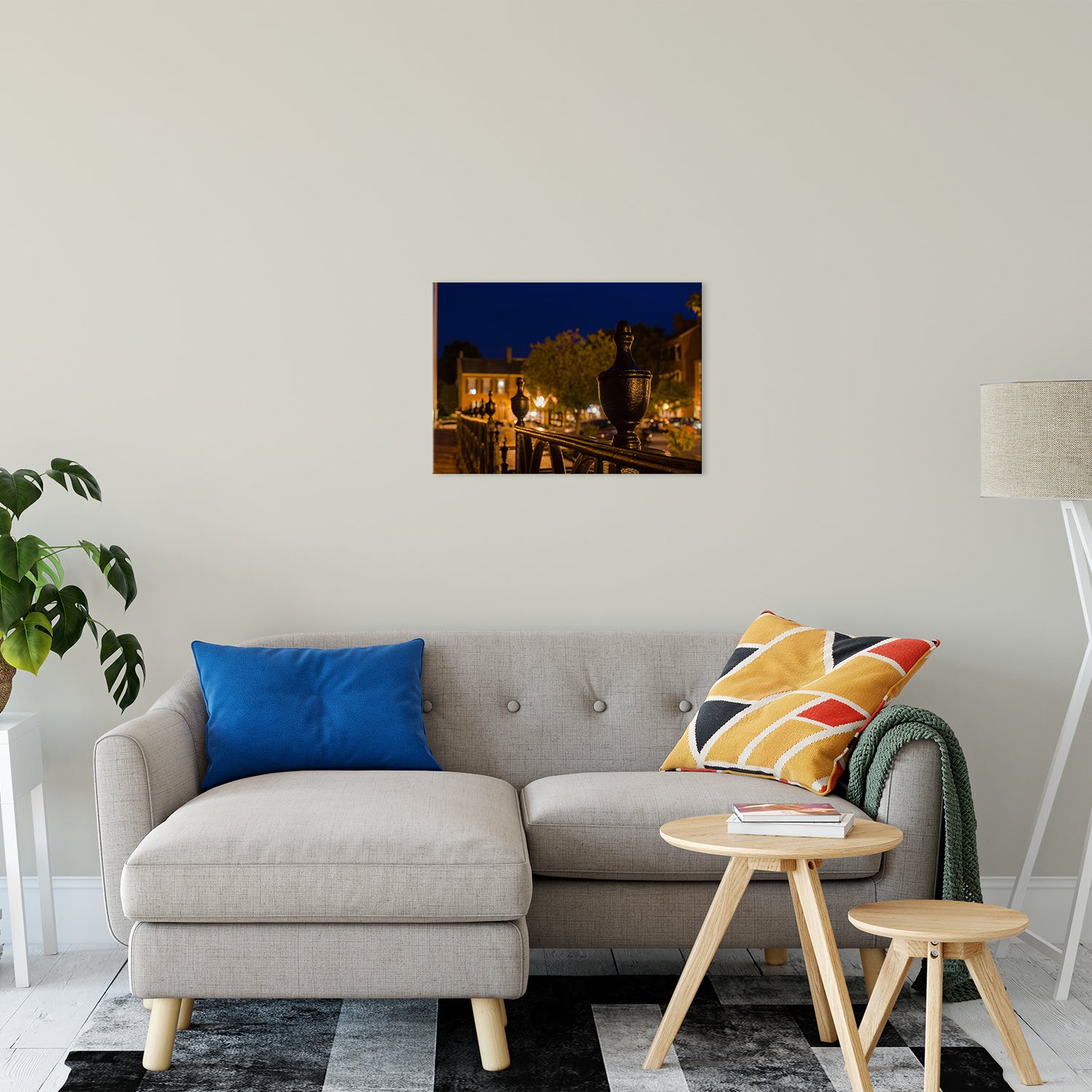 Historic New Castle 4 Night Photo Fine Art Canvas Wall Art Prints 20" x 24" - PIPAFINEART