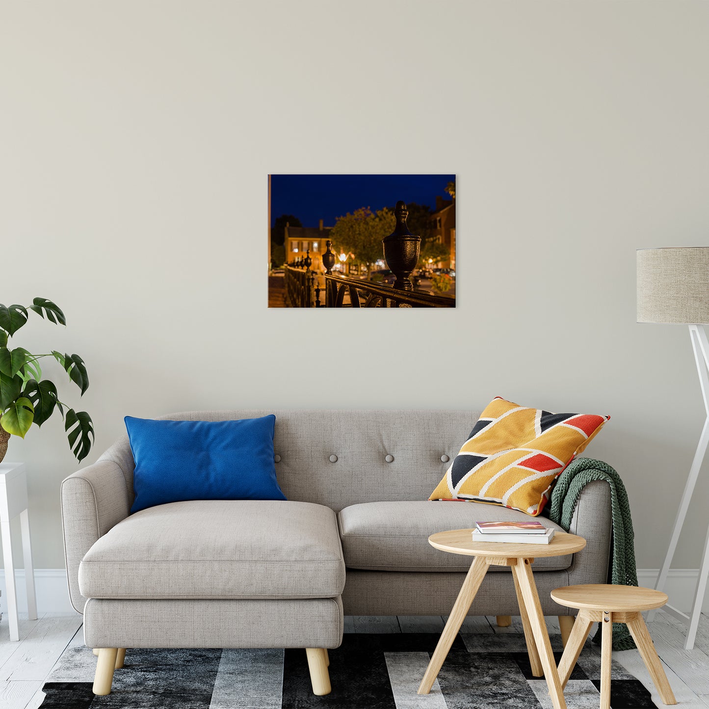 Historic New Castle 4 Night Photo Fine Art Canvas Wall Art Prints 20" x 30" - PIPAFINEART