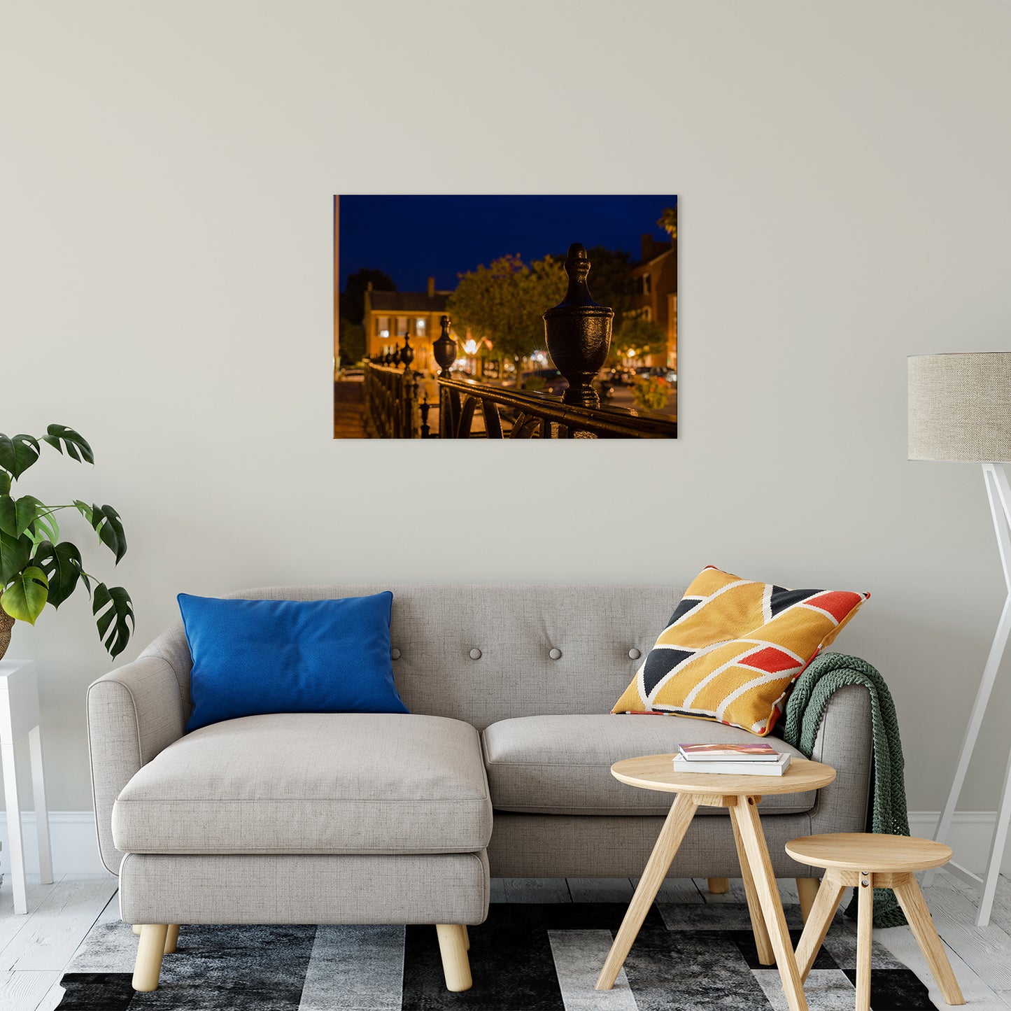 Historic New Castle 4 Night Photo Fine Art Canvas Wall Art Prints 24" x 36" - PIPAFINEART