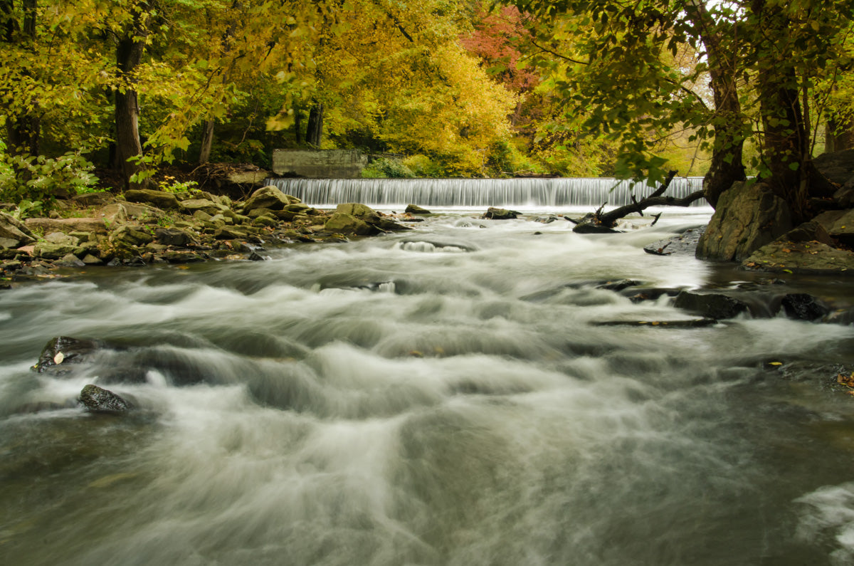 Waterfalls in the Autumn Foliage Landscape Photo DIY Wall Decor Instant Download Print - Printable - PIPAFINEART