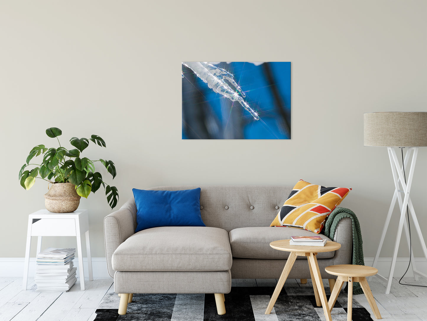 Icicle Nature Photo Fine Art Canvas Wall Art Prints 24" x 36" - PIPAFINEART