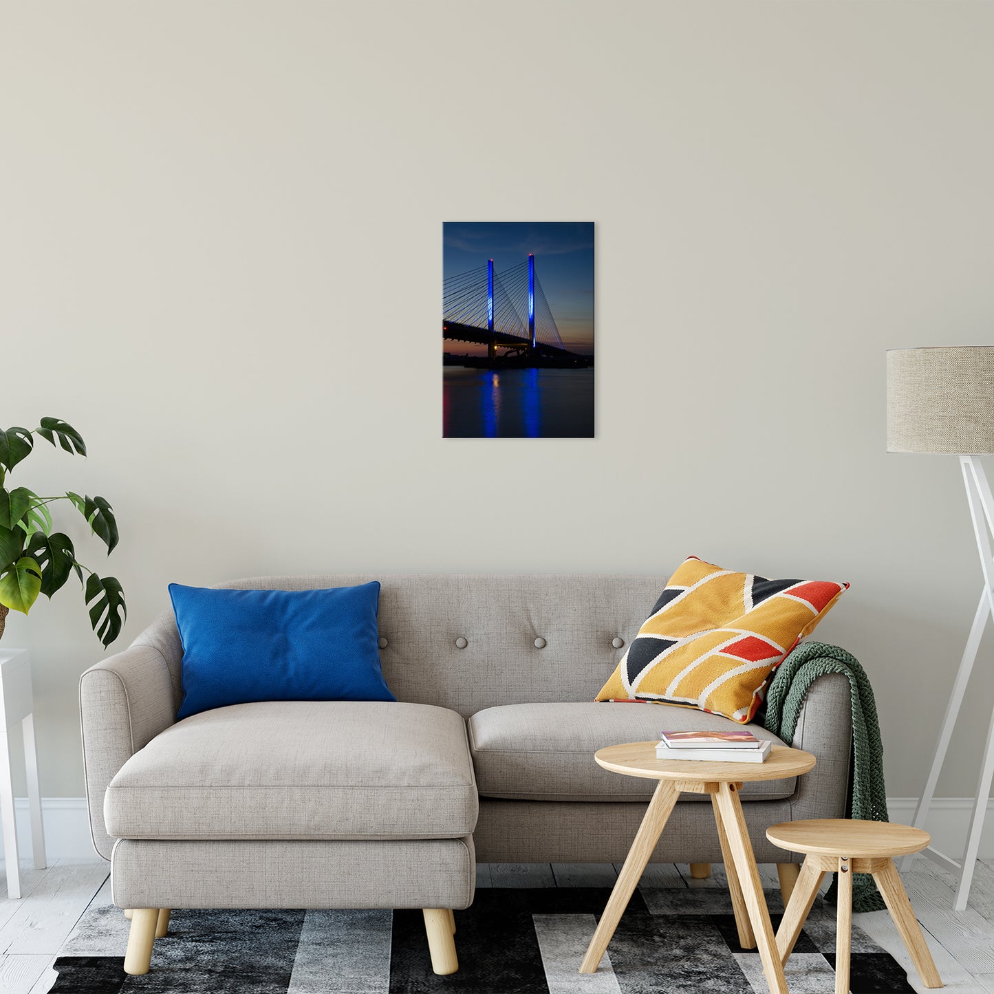 Indian River Bridge 2 Night Photo Fine Art Canvas Wall Art Prints 16" x 20" - PIPAFINEART