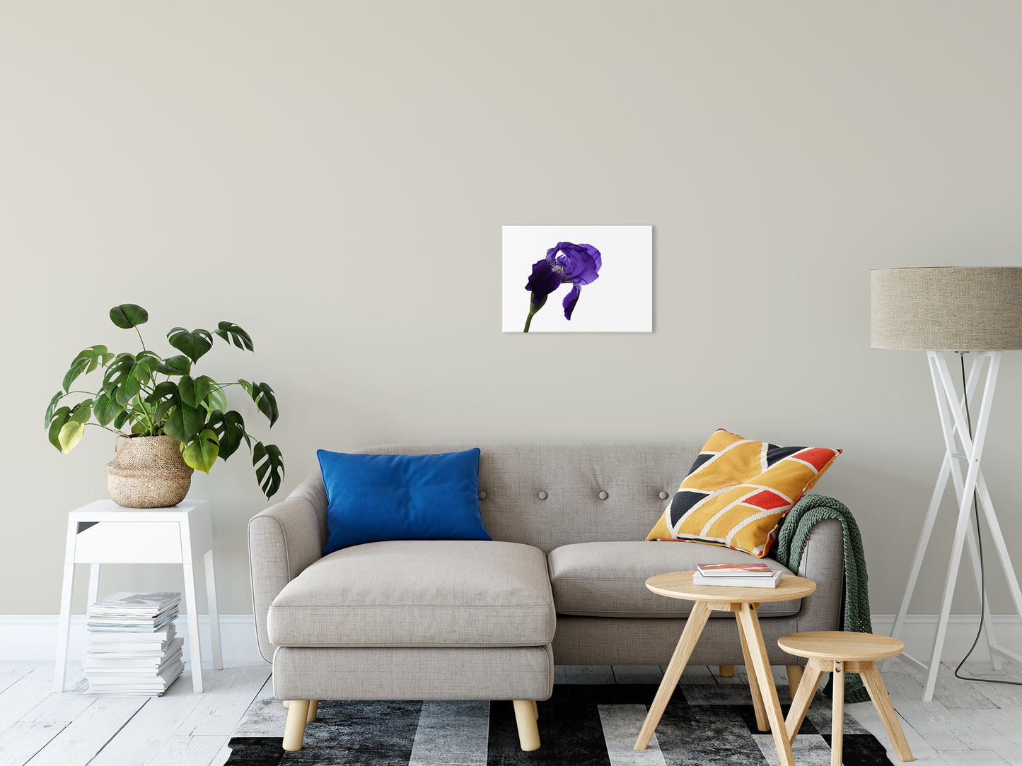 Iris On White Nature / Floral Photo Fine Art Canvas Wall Art Prints 16" x 20" - PIPAFINEART