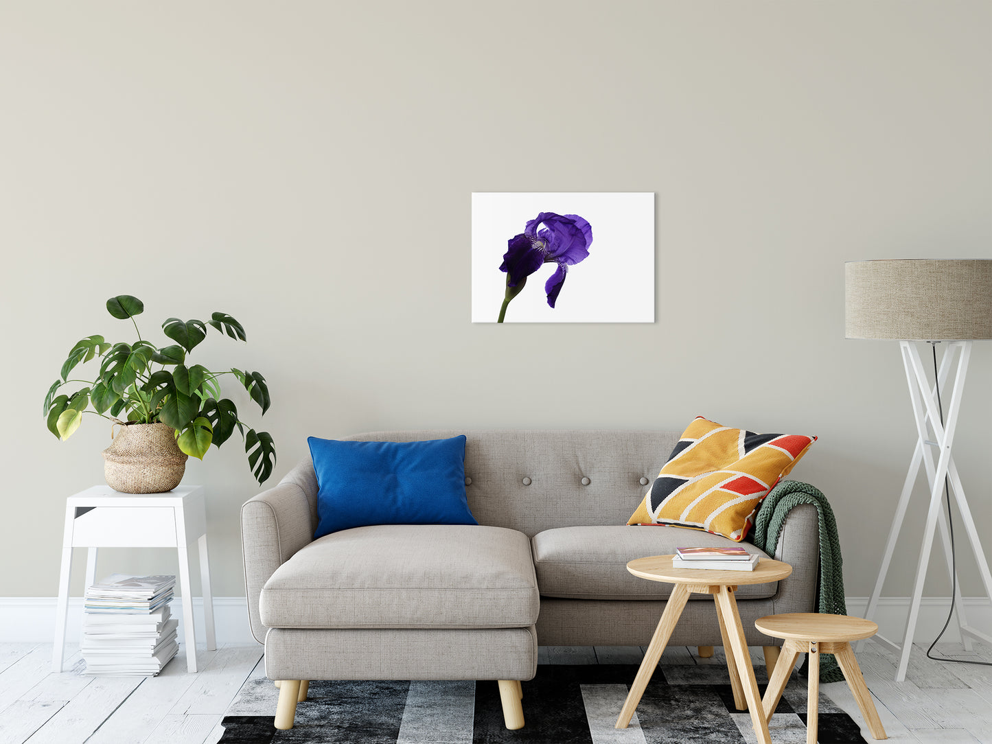 Iris On White Nature / Floral Photo Fine Art Canvas Wall Art Prints 20" x 24" - PIPAFINEART
