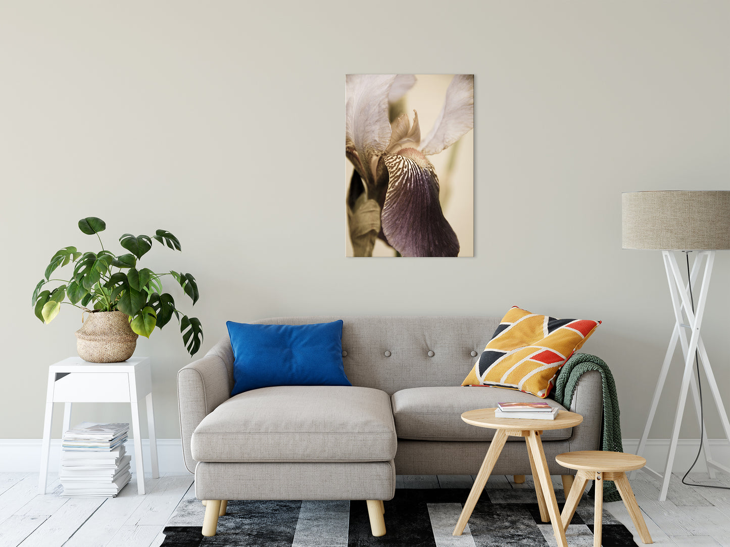 Japanese Iris Delight Aged Nature / Floral Photo Fine Art Canvas Wall Art Prints 24" x 36" - PIPAFINEART