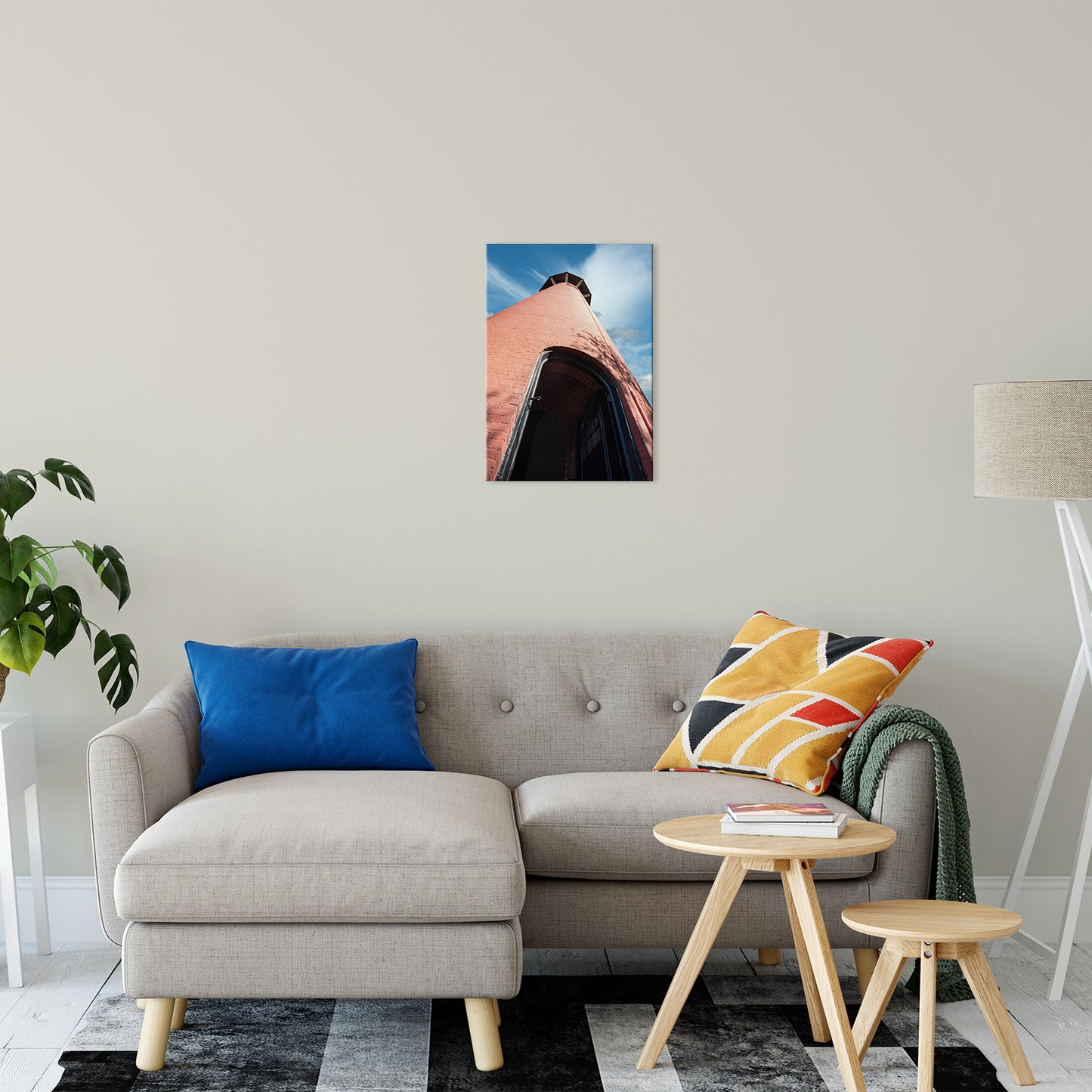 Jupiter Lighthouse Against Sky Photo Fine Art Canvas Wall Art Prints 16" x 20" - PIPAFINEART