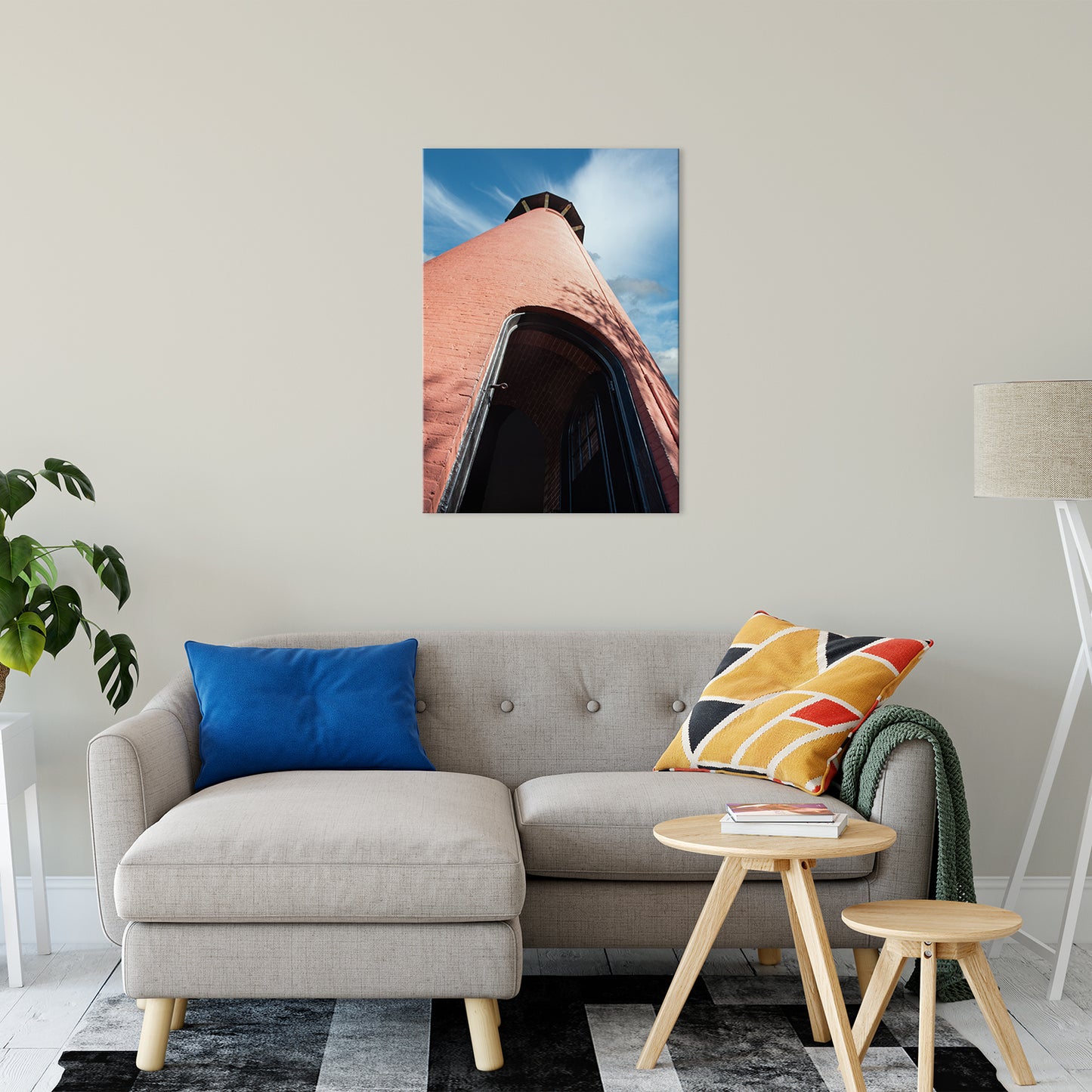 Jupiter Lighthouse Against Sky Photo Fine Art Canvas Wall Art Prints 24" x 36" - PIPAFINEART