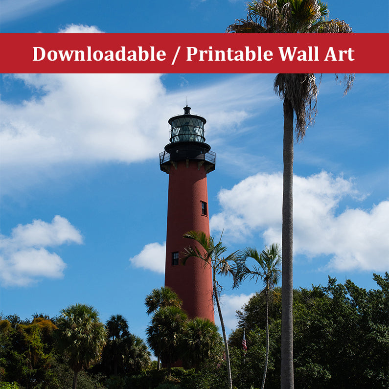 Jupiter Lighthouse Color Landscape Photo DIY Wall Decor Instant Download Print - Printable - PIPAFINEART