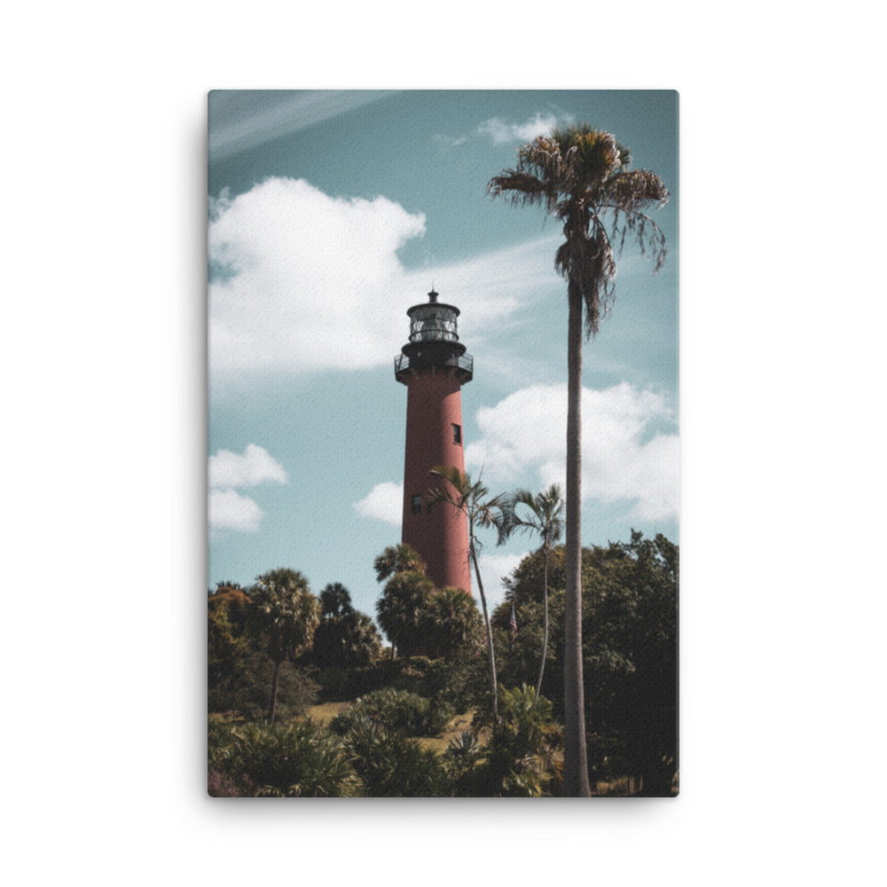 Jupiter Lighthouse Colorized Coastal Landscape Canvas Wall Art Prints