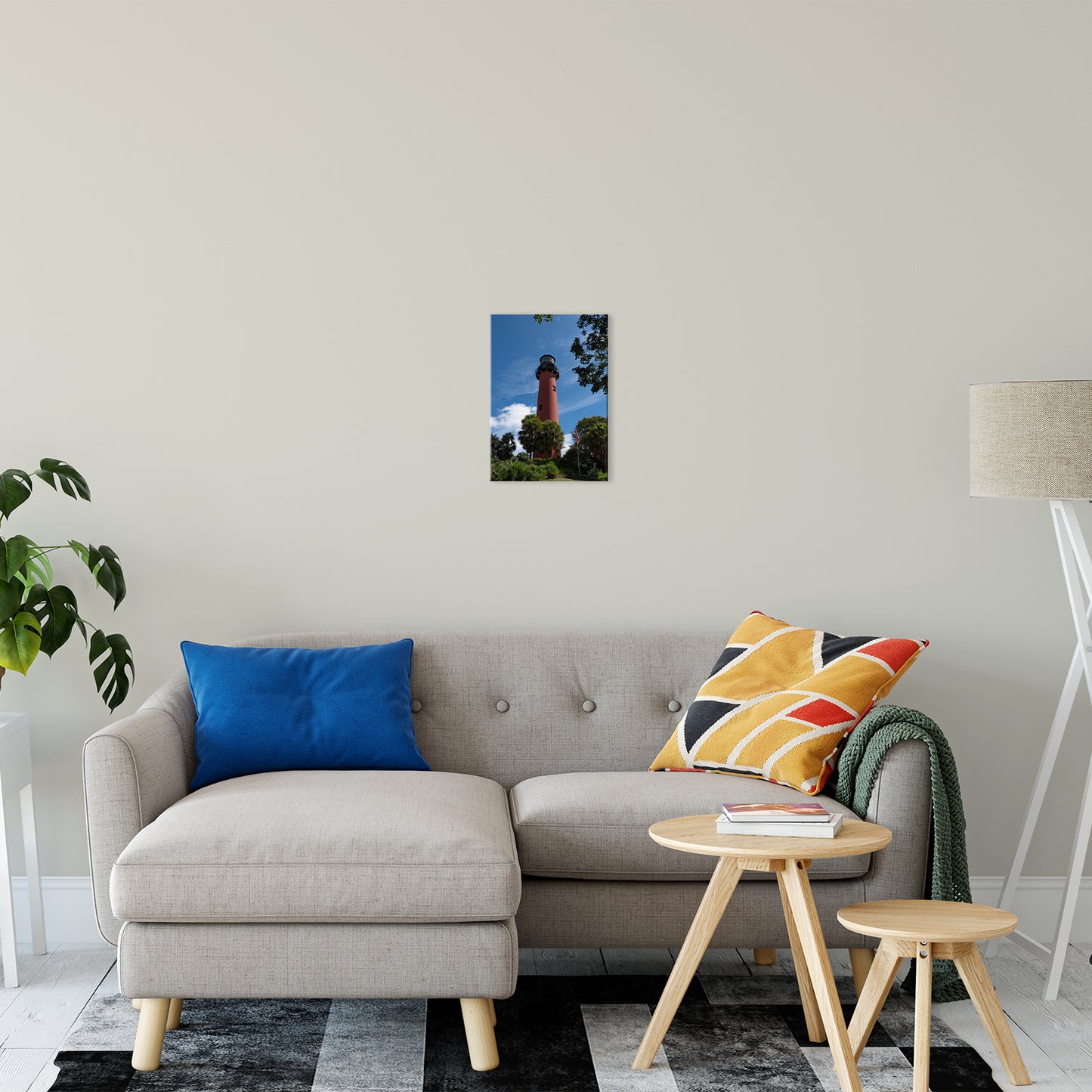 Jupiter Lighthouse 2 Color Coastal Landscape Photo Fine Art Canvas Wall Art Prints 11" x 14" - PIPAFINEART