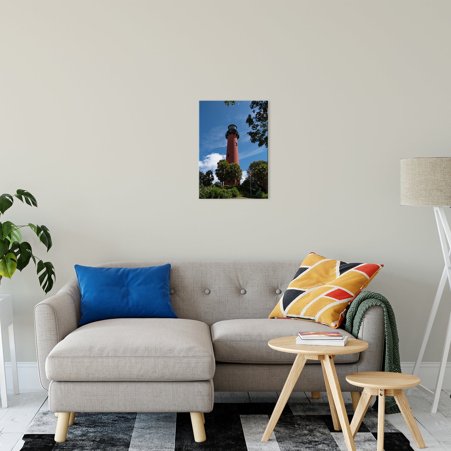 Jupiter Lighthouse 2 Color Coastal Landscape Photo Fine Art Canvas Wall Art Prints 16" x 20" - PIPAFINEART