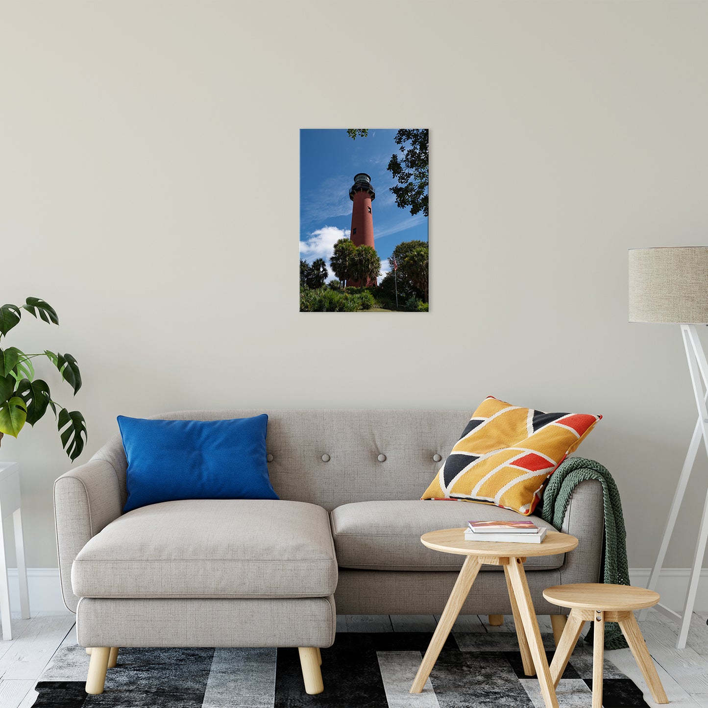 Jupiter Lighthouse 2 Color Coastal Landscape Photo Fine Art Canvas Wall Art Prints 20" x 24" - PIPAFINEART