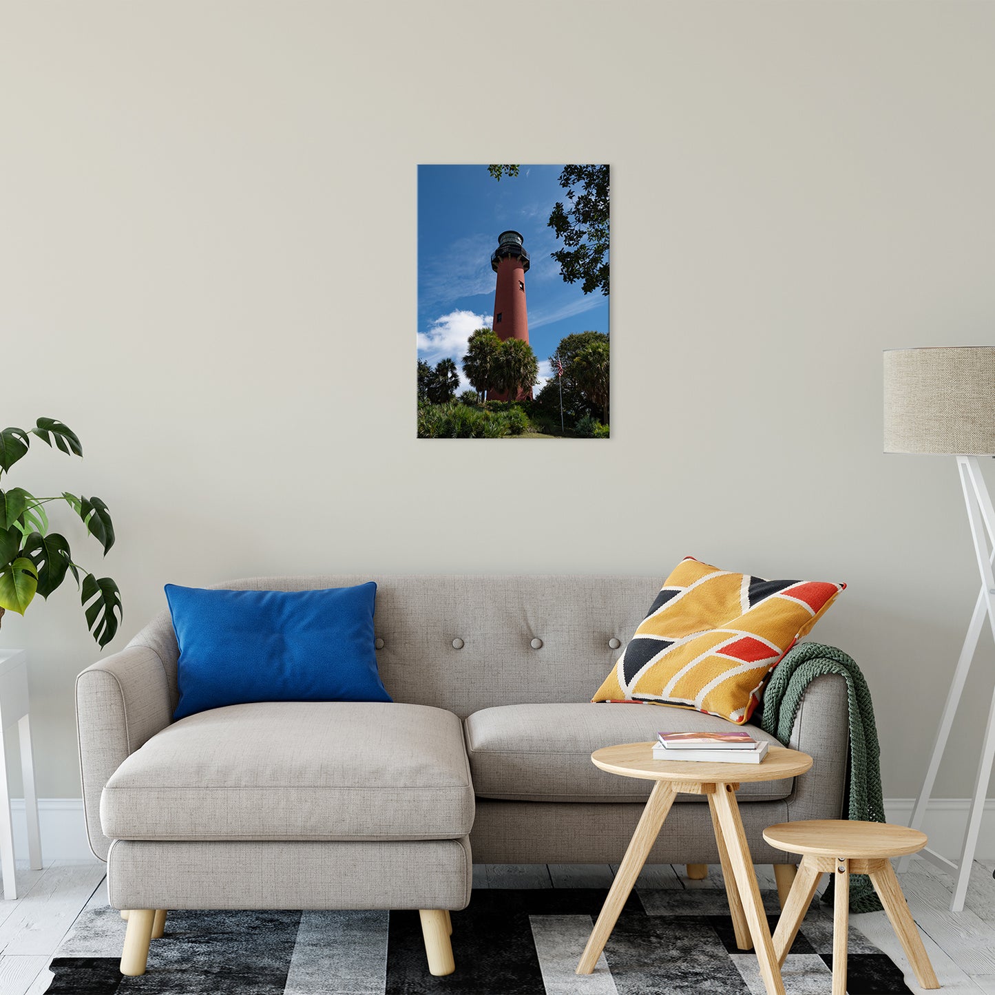 Jupiter Lighthouse 2 Color Coastal Landscape Photo Fine Art Canvas Wall Art Prints 20" x 30" - PIPAFINEART