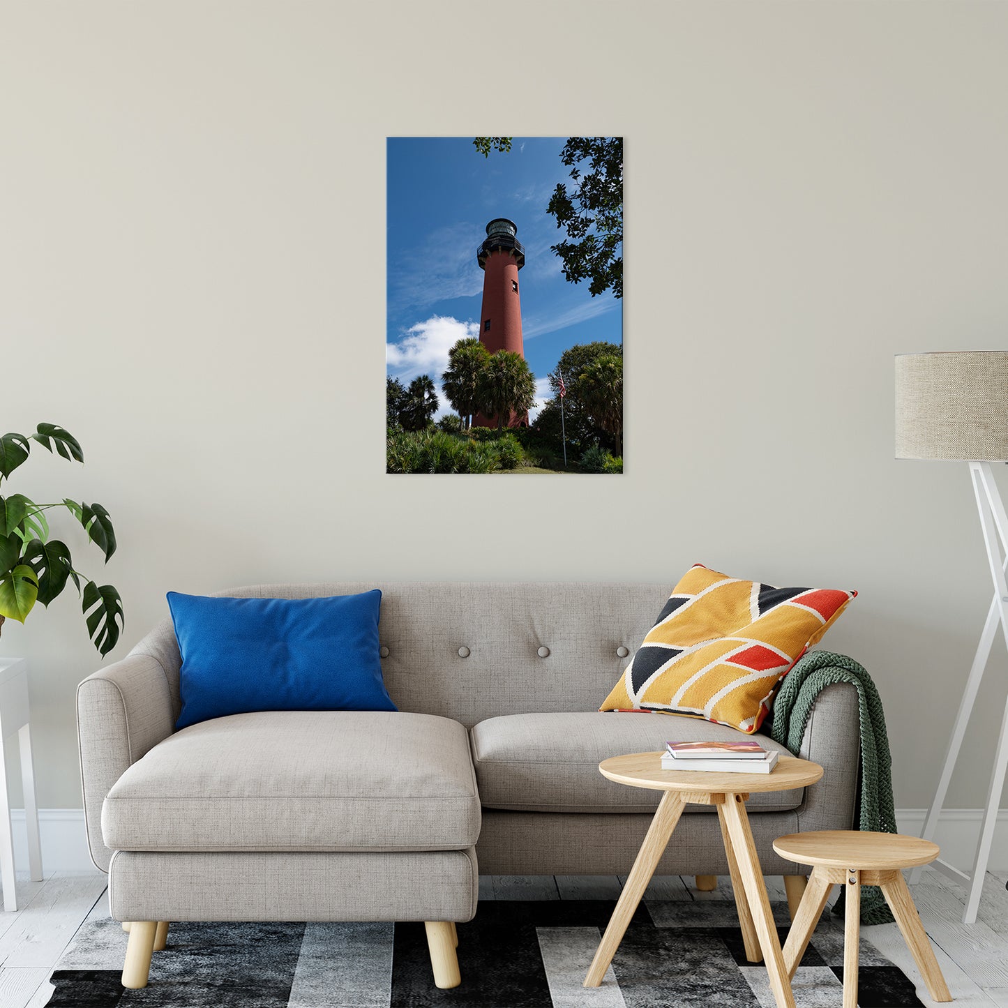 Jupiter Lighthouse 2 Color Coastal Landscape Photo Fine Art Canvas Wall Art Prints 24" x 36" - PIPAFINEART