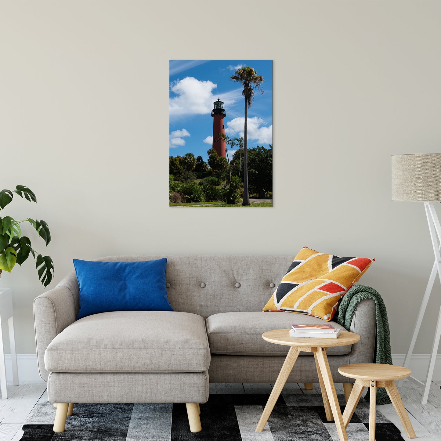 Jupiter Lighthouse Color Coastal Landscape Photo Fine Art Canvas Wall Art Prints 24" x 36" - PIPAFINEART