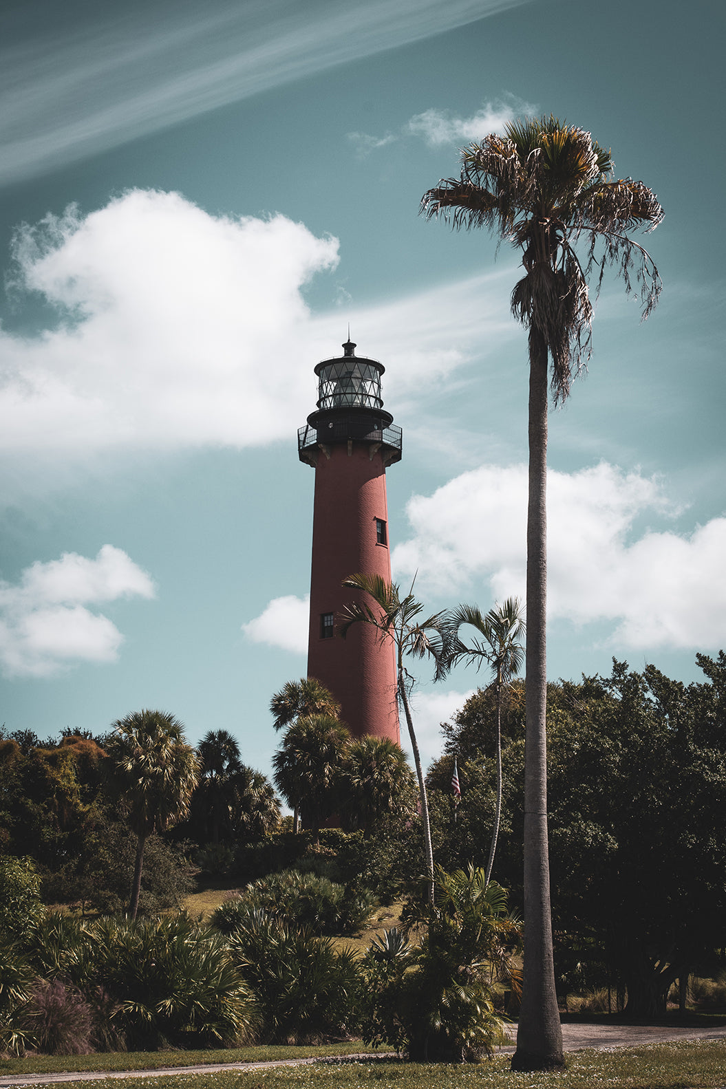 Jupiter Lighthouse Colorized Coastal Landscape Photo Fine Art Canvas Wall Art Prints - PIPAFINEART