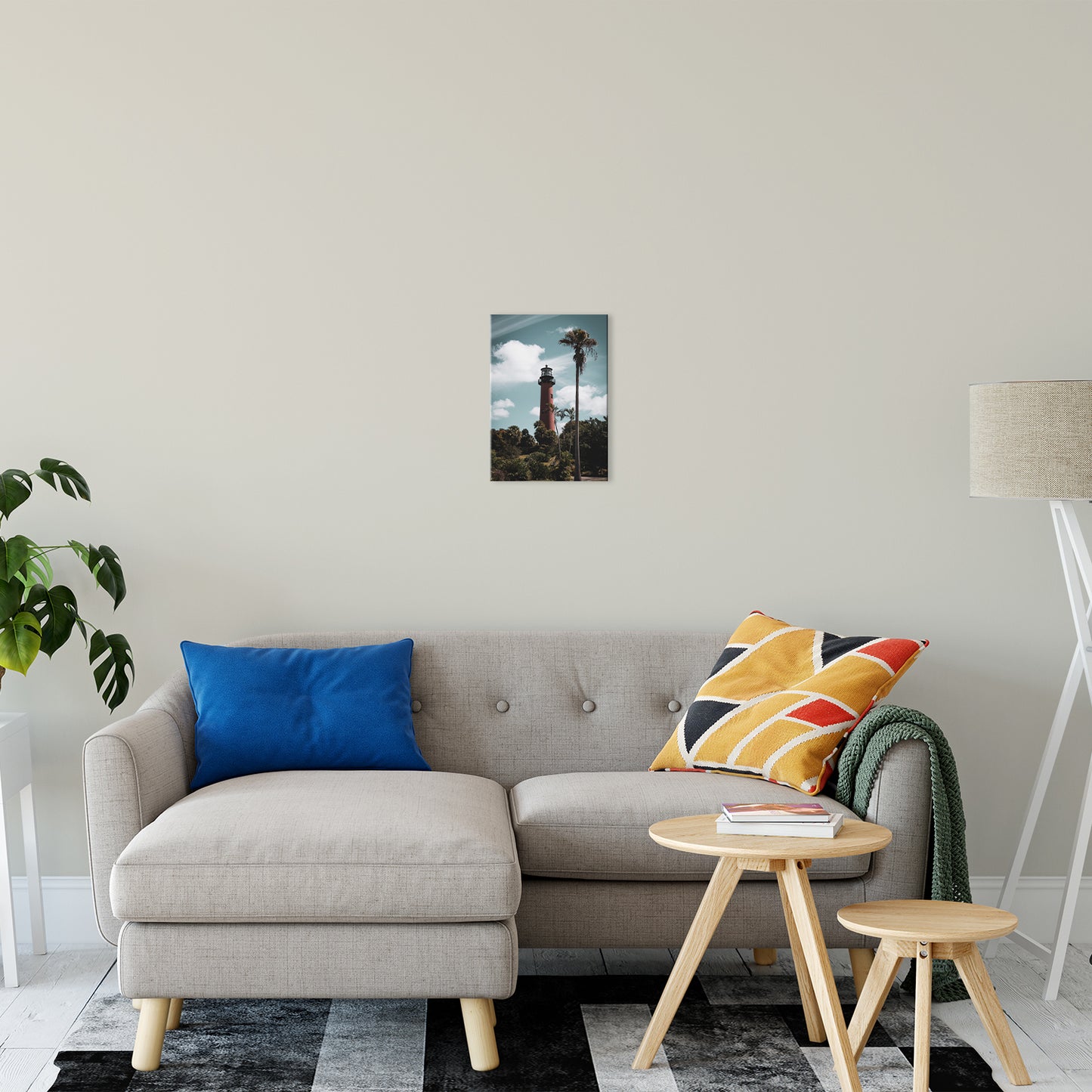 Jupiter Lighthouse Colorized Coastal Landscape Photo Fine Art Canvas Wall Art Prints 11" x 14" - PIPAFINEART
