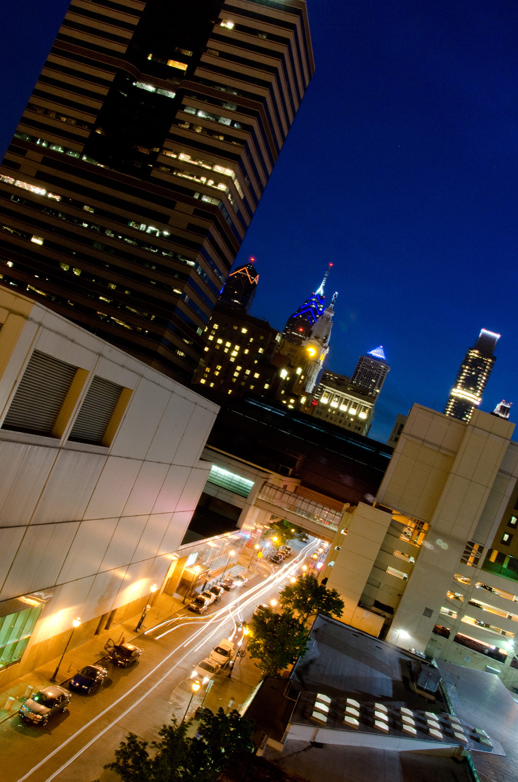Light Trails in Philly Urban Night Landscape Photo DIY Wall Decor Instant Download Print - Printable - PIPAFINEART
