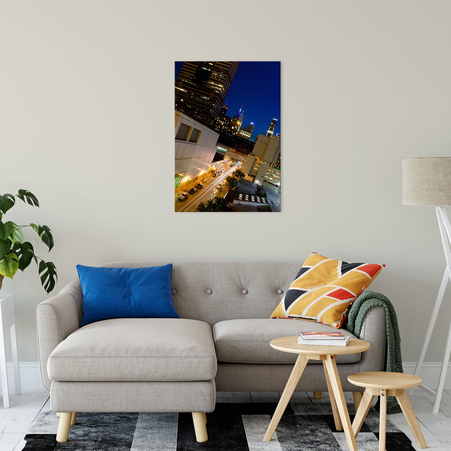 Light Trails in Philly Night Photo Fine Art Canvas Wall Art Prints 24" x 36" - PIPAFINEART