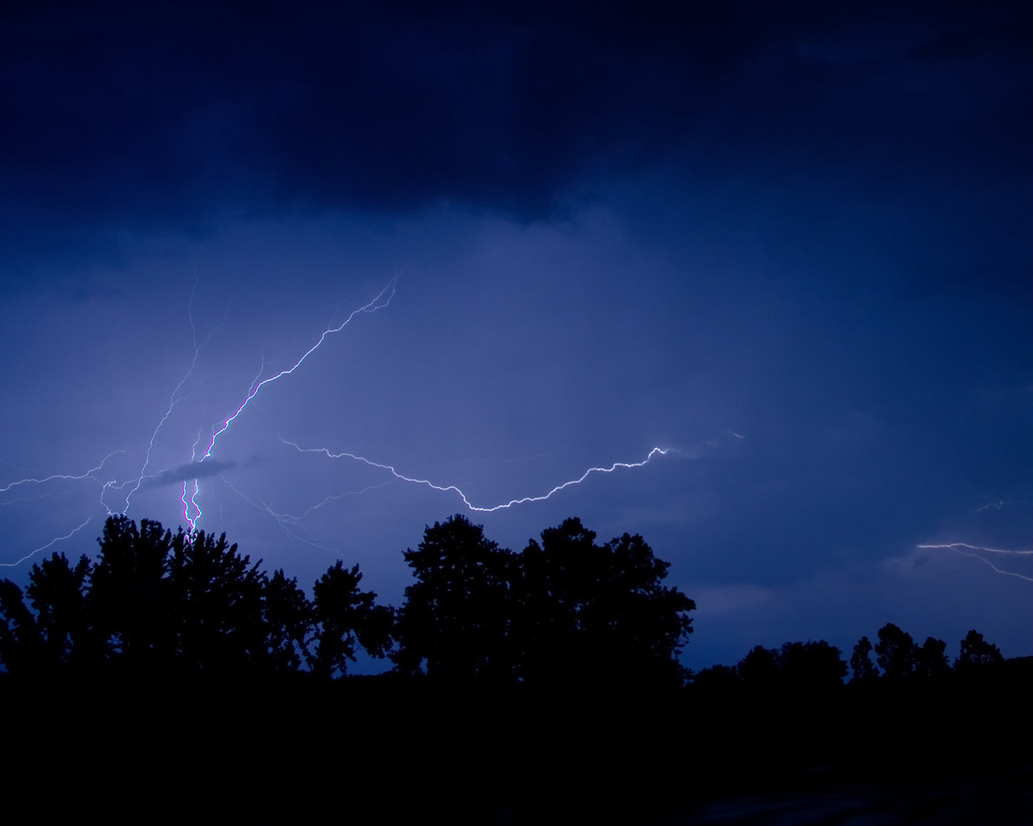 Lightning Over the Valley Night Photo Fine Art Canvas Wall Art Prints - PIPAFINEART