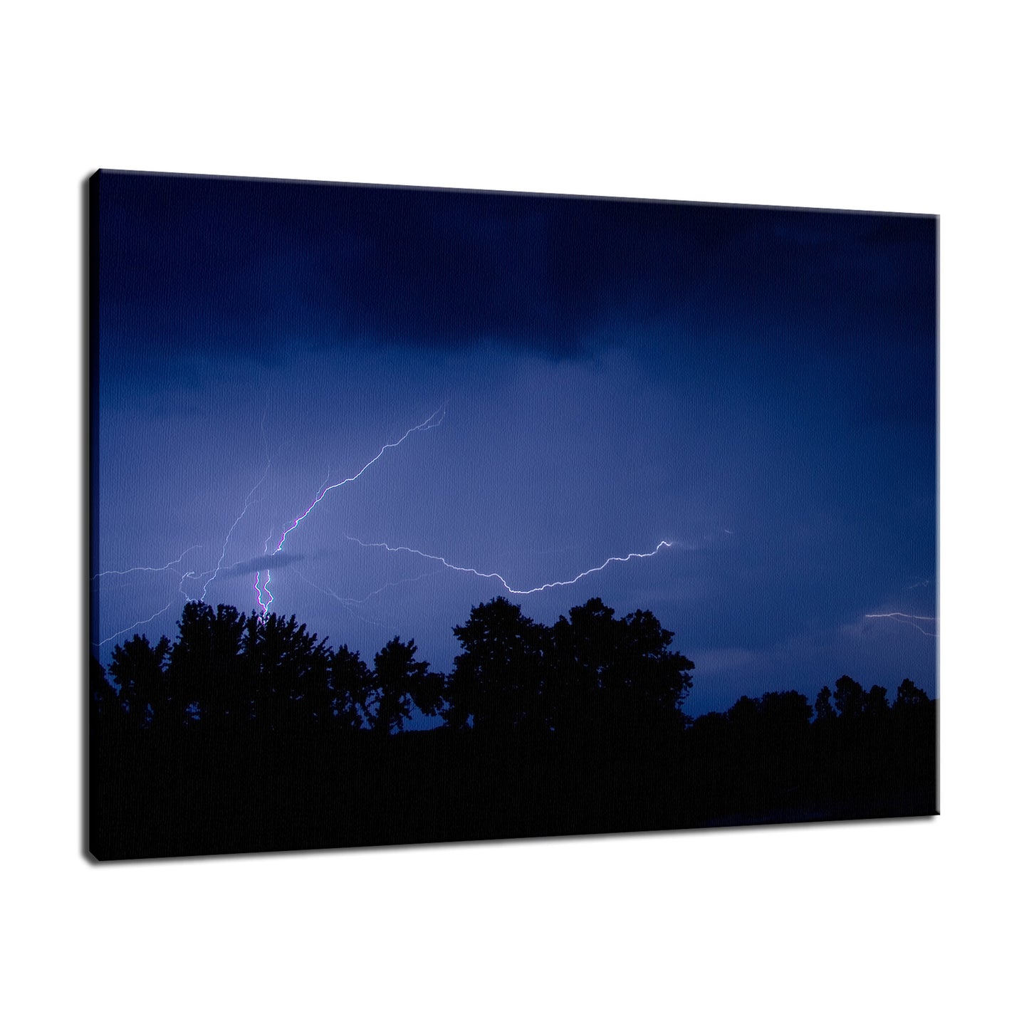 Lightning Over the Valley Night Photo Fine Art Canvas Wall Art Prints - PIPAFINEART