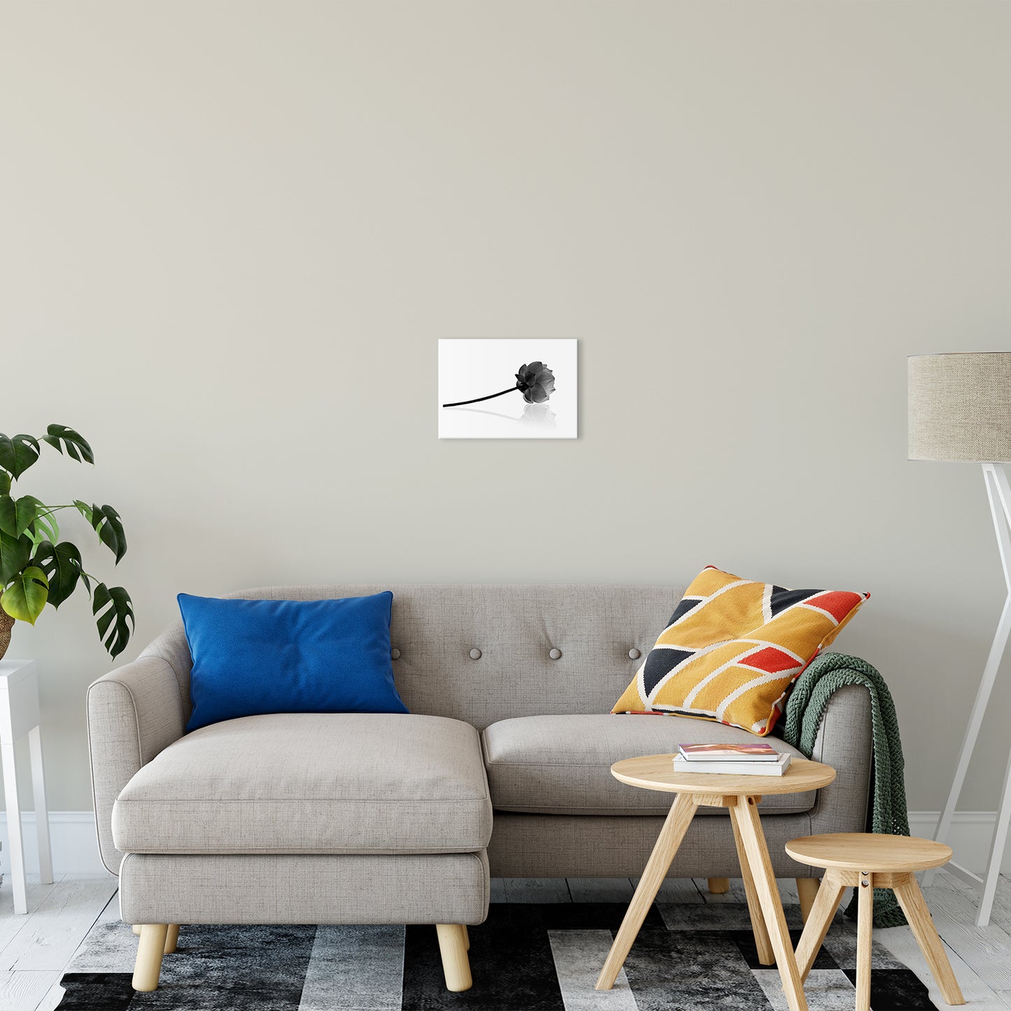Resting Lotus Flower Black & White Floral Nature Photo Fine Art Canvas Print 11" x 14" - PIPAFINEART