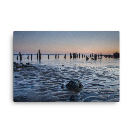 Low Tide At Battery Coastal Landscape Canvas Wall Art Prints