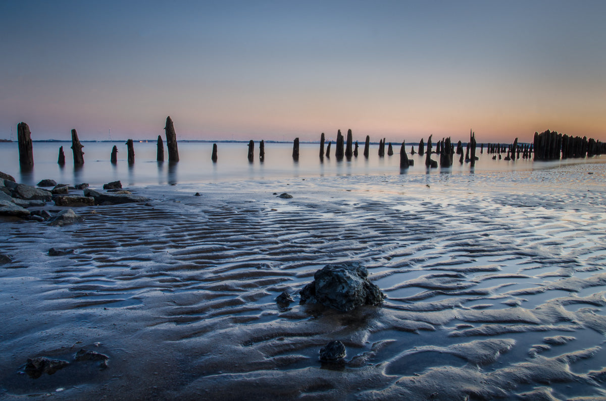 Low Tide At Battery Coastal Landscape Photo Fine Art Canvas Wall Art Prints - PIPAFINEART