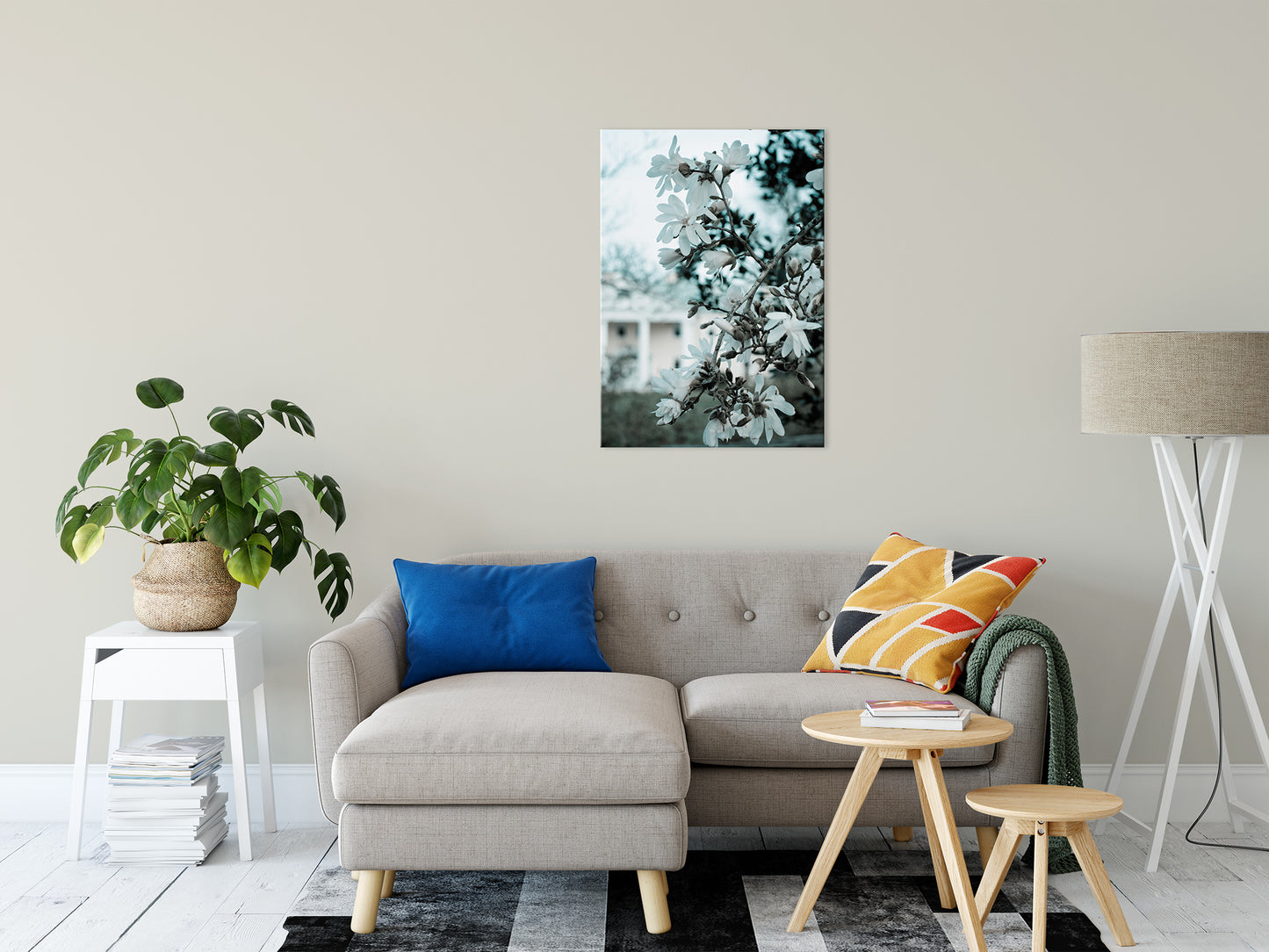 Mansion Bloom Colorized Nature Landscape Fine Art Canvas Wall Art Prints 24" x 36" - PIPAFINEART