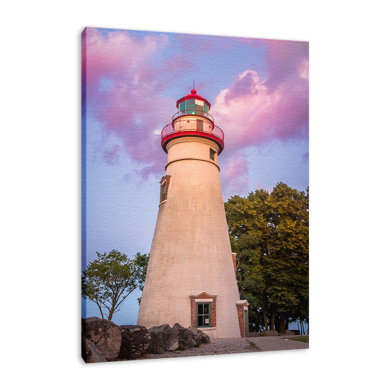 Marblehead Lighthouse at Sunset Landscape Fine Art Canvas Wall Art Prints - PIPAFINEART