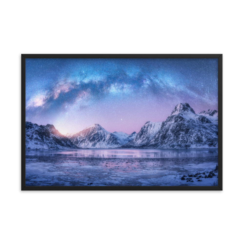 Milky Way Lofoten Islands, Norway Framed Wall Art Prints