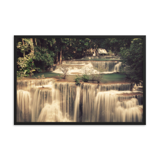 Misty Huay Mae Khamin Waterfall Thailand Framed Wall Art Prints