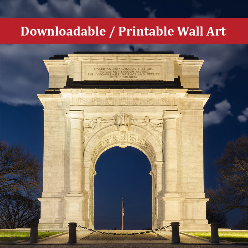 Valley Forge Arch Urban Night Landscape Photo DIY Wall Decor Instant Download Print - Printable  - PIPAFINEART