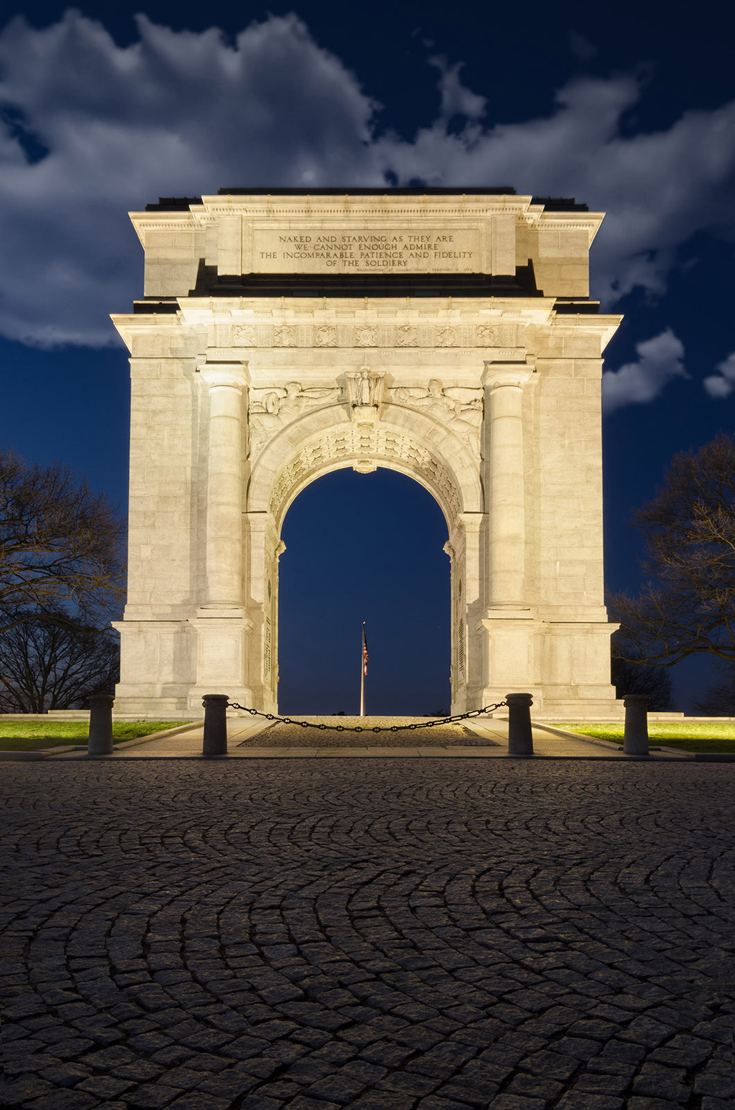 Valley Forge Memorial Arch Night Photo Fine Art Canvas Wall Art Prints  - PIPAFINEART