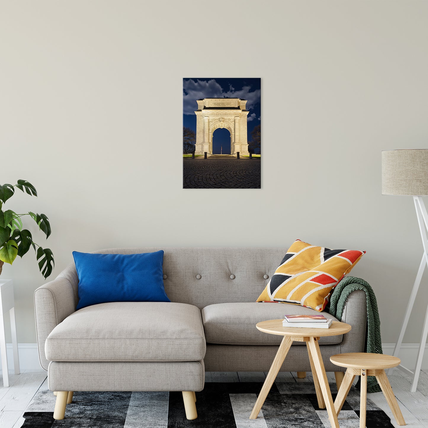 Valley Forge Memorial Arch Night Photo Fine Art Canvas Wall Art Prints 20" x 24" - PIPAFINEART
