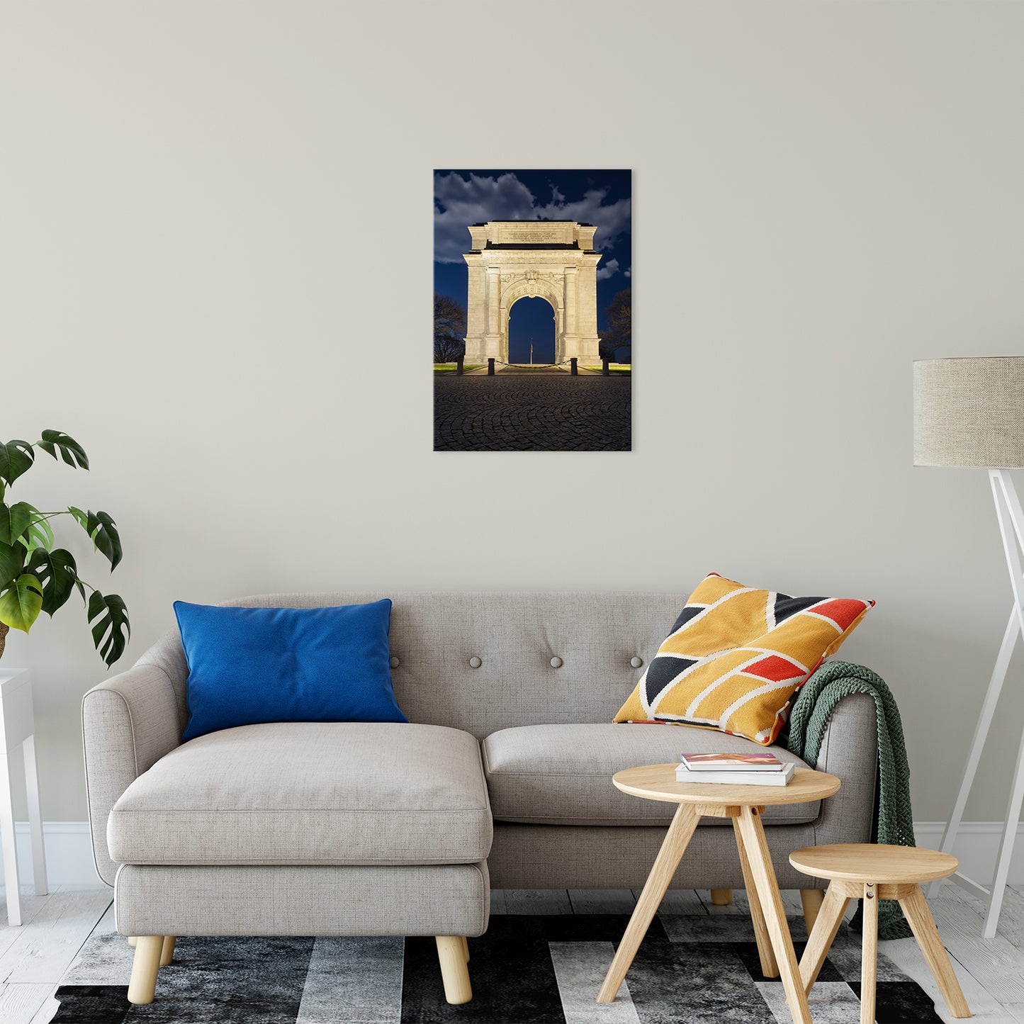 Valley Forge Memorial Arch Night Photo Fine Art Canvas Wall Art Prints 20" x 30" - PIPAFINEART
