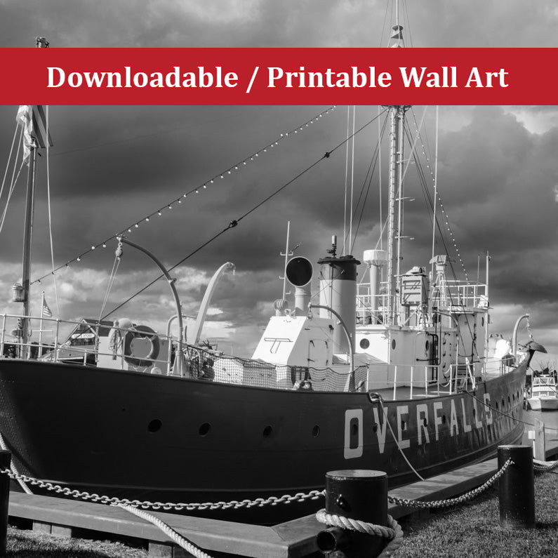 Overfalls Lightship Landscape Photo DIY Wall Decor Instant Download Print - Printable - PIPAFINEART