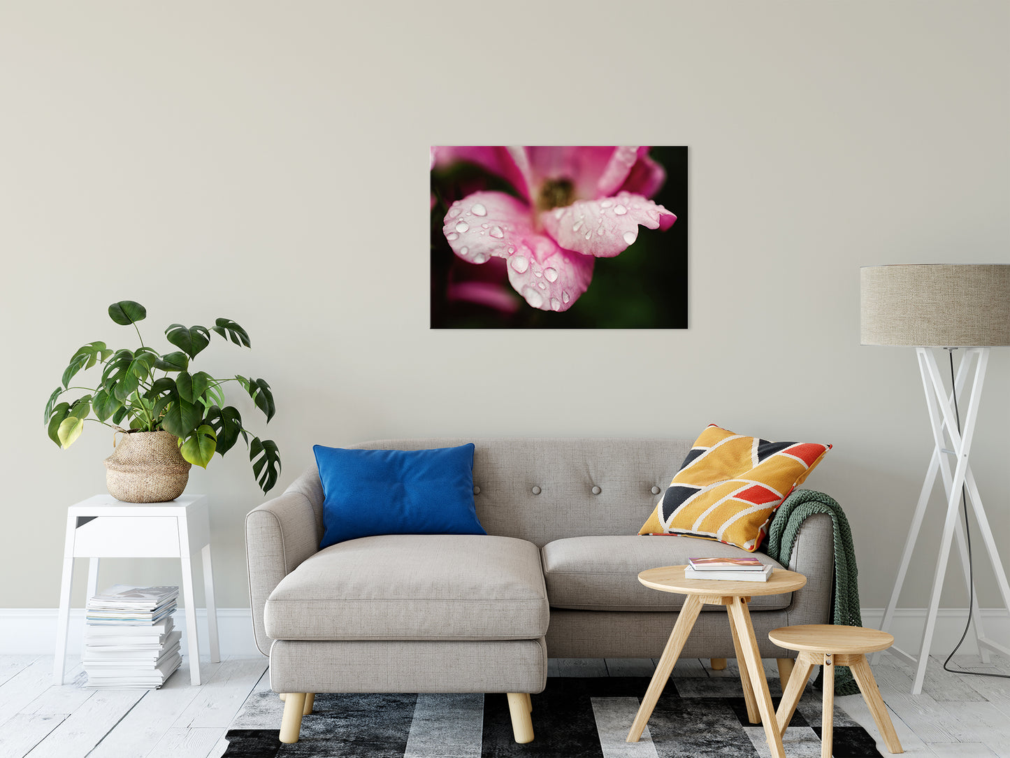 Raindrops on Wild Rose Nature / Floral Photo Fine Art Canvas Wall Art Prints 24" x 36" - PIPAFINEART