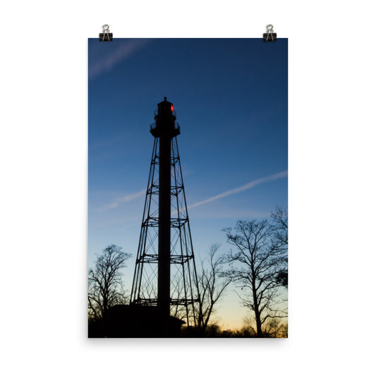 Reedy Point Rear Lighthouse Silhouette Urban Landscape Loose Unframed Wall Art Prints - PIPAFINEART