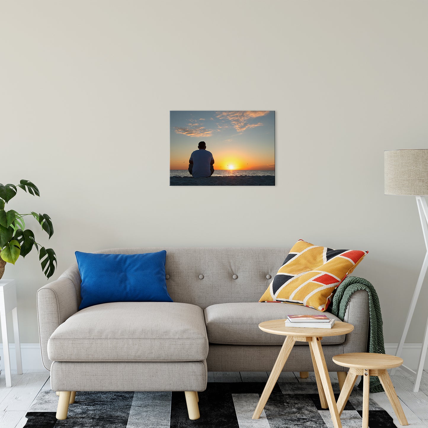 Reflections of The Day Coastal Sunset Landscape Fine Art Canvas Prints 20" x 24" - PIPAFINEART