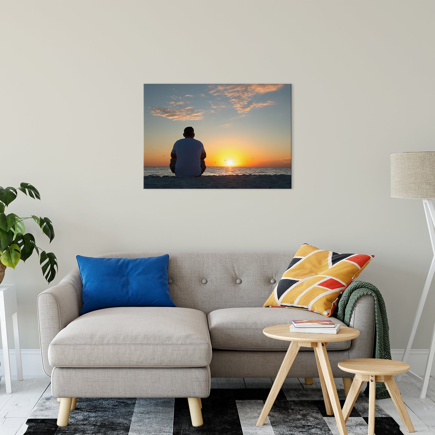 Reflections of The Day Coastal Sunset Landscape Fine Art Canvas Prints 24" x 36" - PIPAFINEART