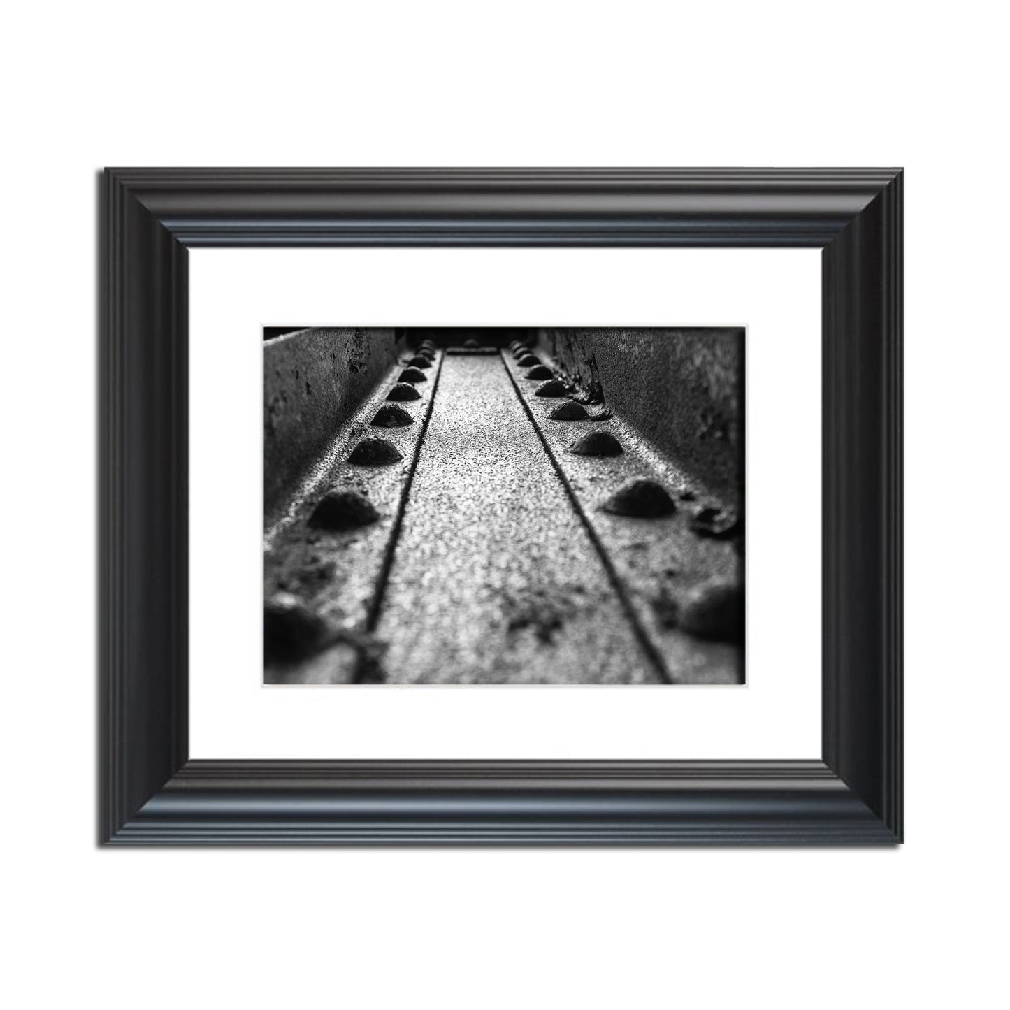 Rivets in Steel Girder in Black and White Abstract Photo Fine Art Canvas & Unframed Wall Art Prints - PIPAFINEART