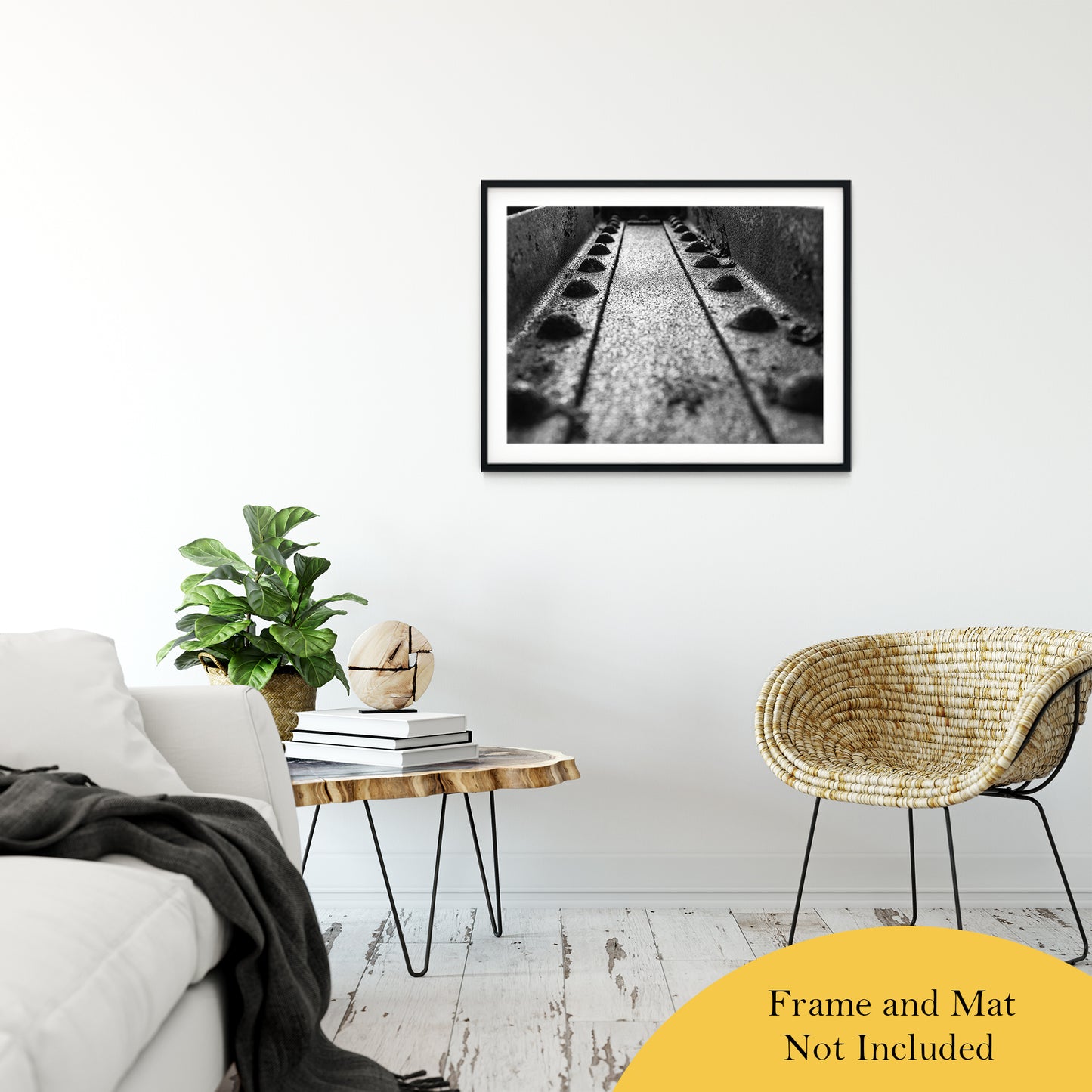 Rivets in Steel Girder in Black and White Abstract Photo Fine Art Canvas & Unframed Wall Art Prints 24" x 36" / Classic Paper - Unframed - PIPAFINEART