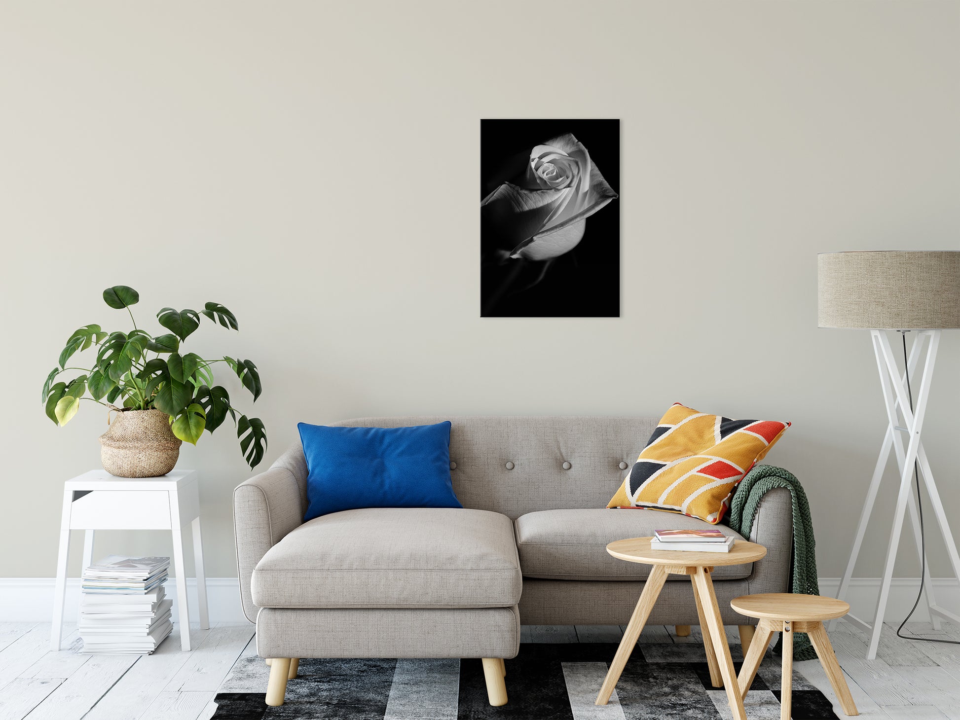 Rose on Black Black & White Nature / Floral Photo Fine Art Canvas Wall Art Prints 20" x 30" - PIPAFINEART