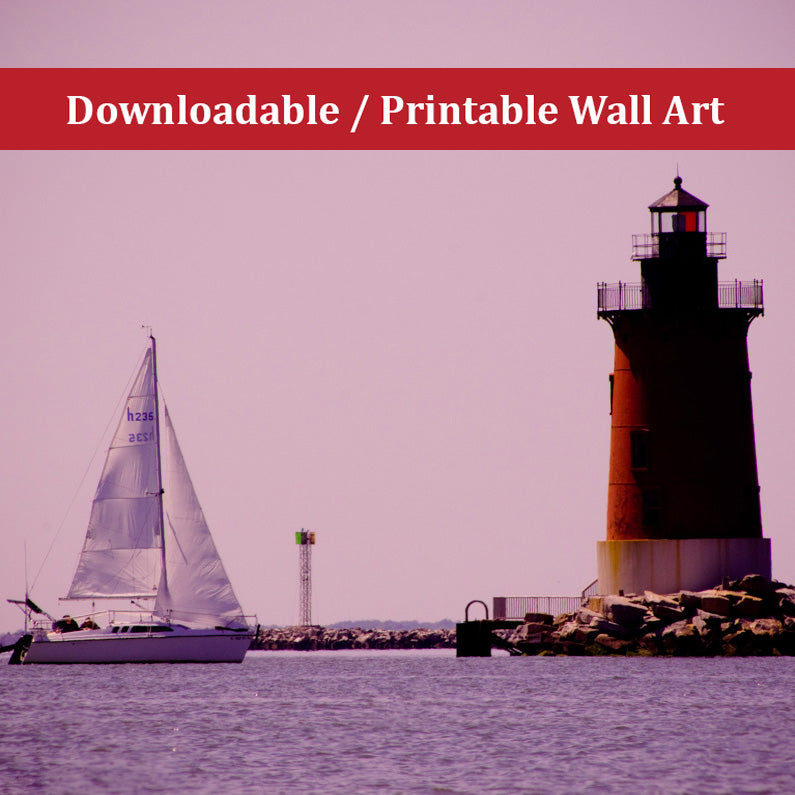 Sailing in the Bay Landscape Photo DIY Wall Decor Instant Download Print - Printable - PIPAFINEART