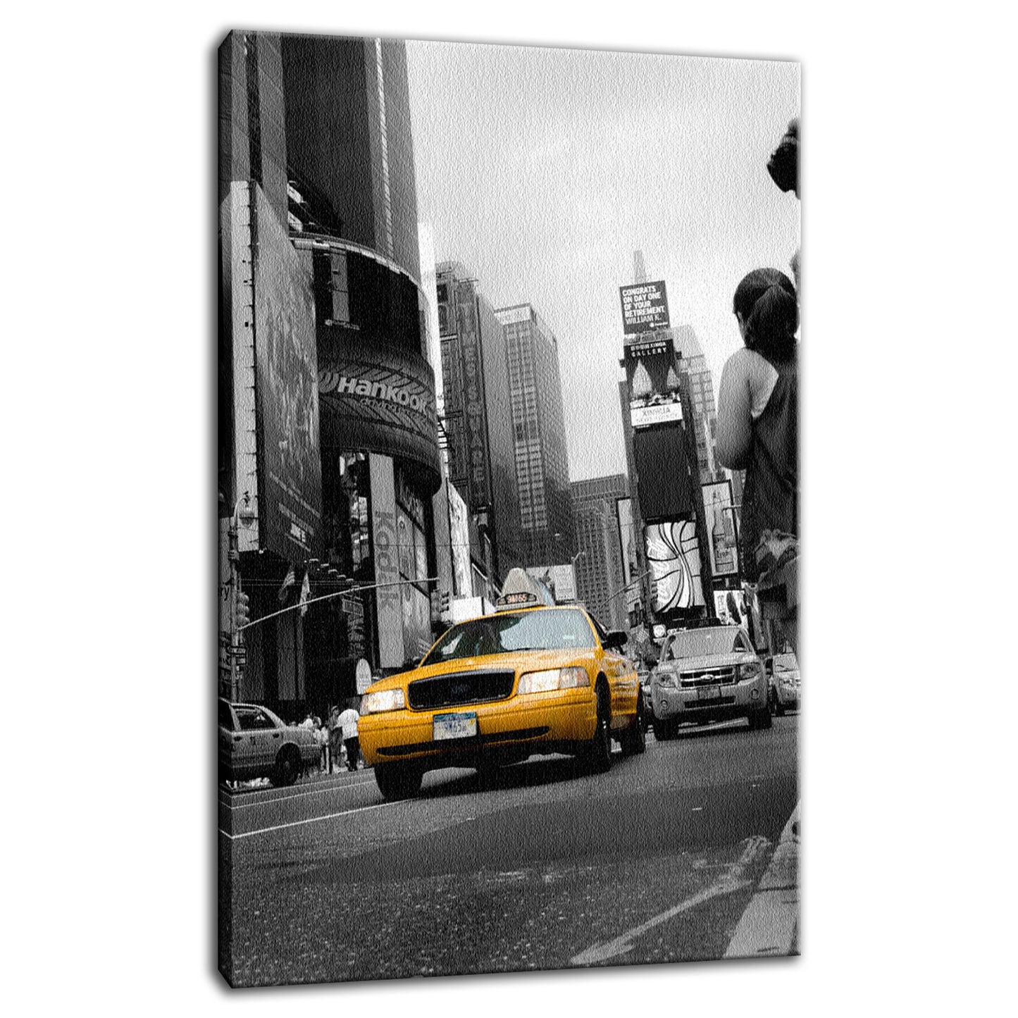 Shining Taxi Cab - Black and White Abstract Photo Fine Art Canvas & Unframed Wall Art Prints - PIPAFINEART