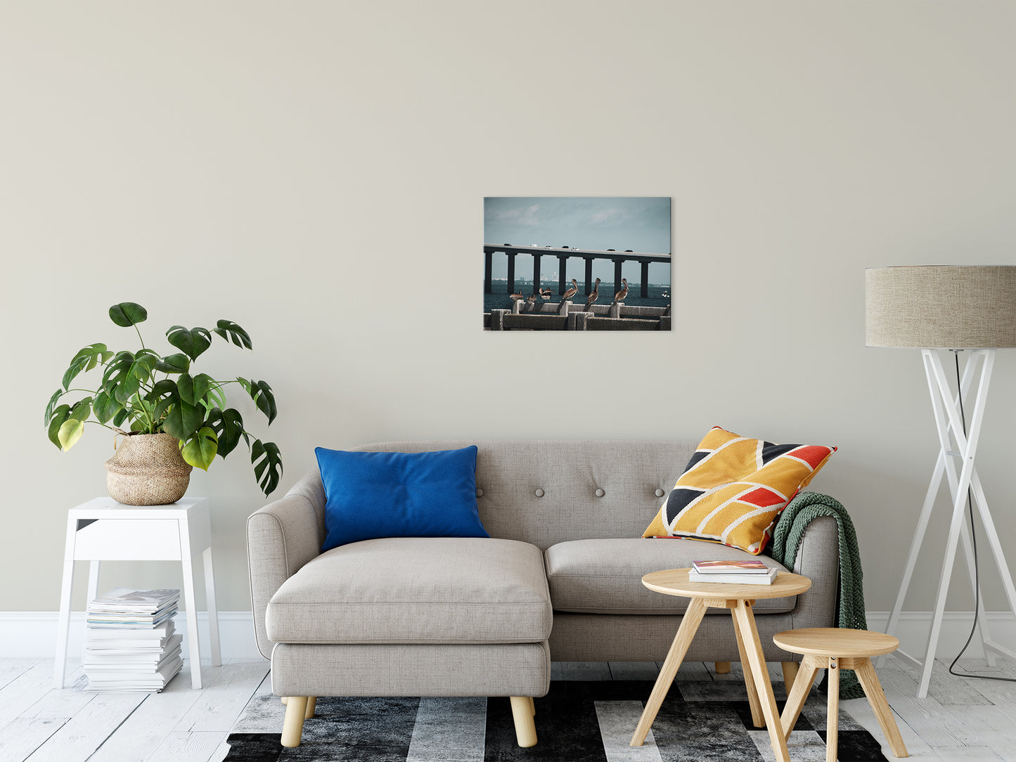 Skyway Bridge & Bob's Pelican Friends Wildlife Photo Fine Art Canvas & Unframed Wall Art Prints 20" x 24" / Canvas Fine Art - PIPAFINEART