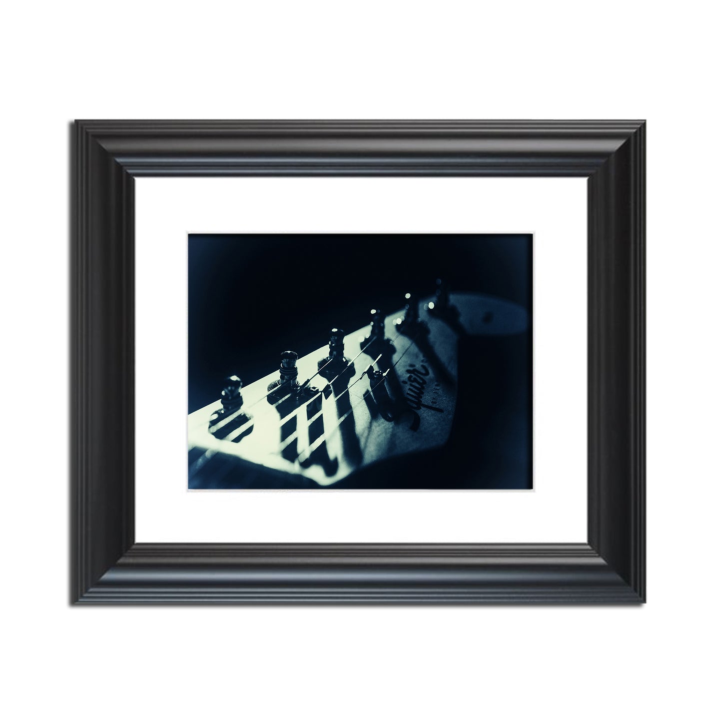 Squire Electric Guitar Head Colorized Black and White Abstract Photo Fine Art Canvas & Unframed Wall Art Prints  - PIPAFINEART