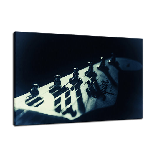 Squire Electric Guitar Head Colorized Black and White Abstract Photo Fine Art Canvas & Unframed Wall Art Prints  - PIPAFINEART