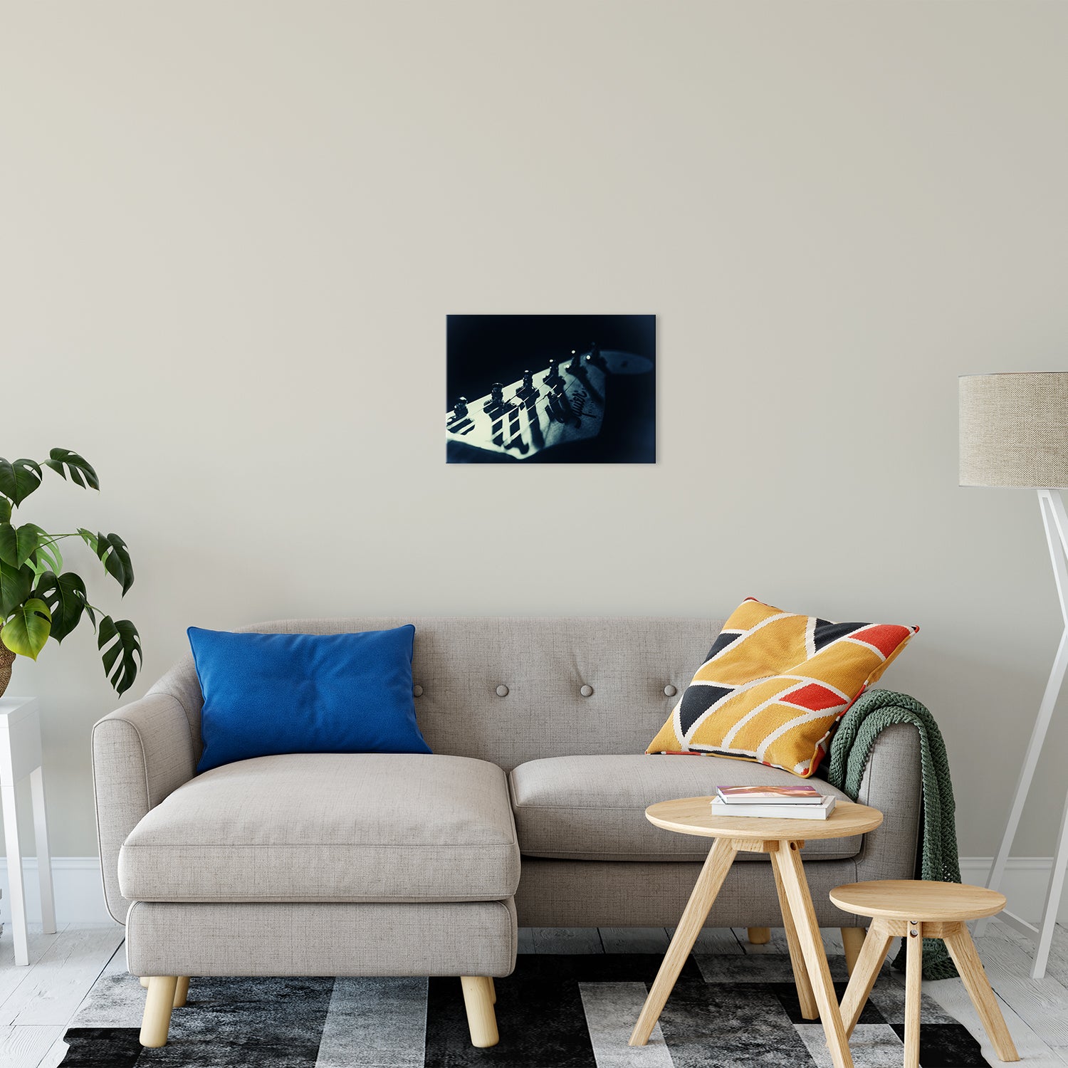 Squire Electric Guitar Head Colorized Black and White Abstract Photo Fine Art Canvas & Unframed Wall Art Prints 16" x 20" / Fine Art Canvas - PIPAFINEART